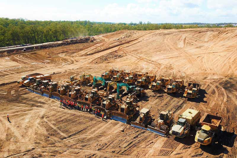 Sunshine Coast Water Carts providing dust suppression on the Shadworth Springfield Rise project